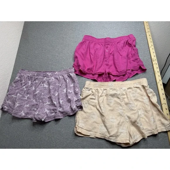 Victorias Secret VS Pink Pull On Mini Sleep Shorts Boxers Womens XS Lot Of‎ 3 - Picture 5 of 6